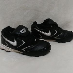 Black and White Nike Kids Cleats size 12 Toddler